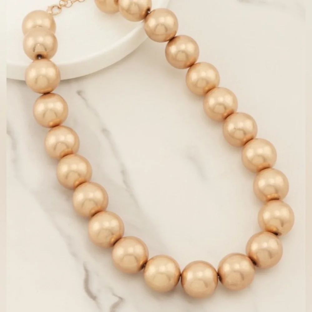 Gold Chunky Washed Metal Beads (1219)